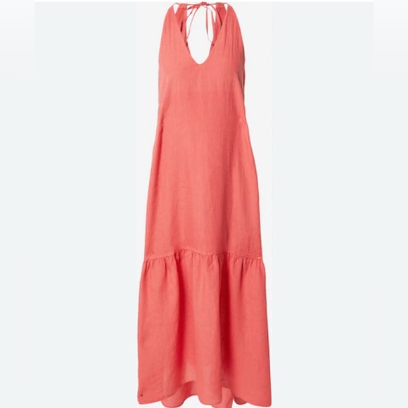 120% Lino -Loose Fit 100% Linen Halter Back Maxi Long Dress Size 42/Medium/6(US) - Picture 1 of 14